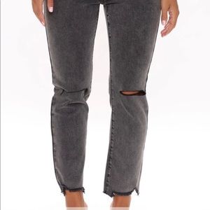 Grey ripped jeans
